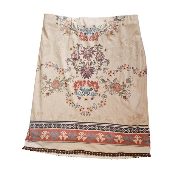 Wrangler Vintage Western Patterned Suede Feel Mini Skirt Sz L - Picture 2 of 5